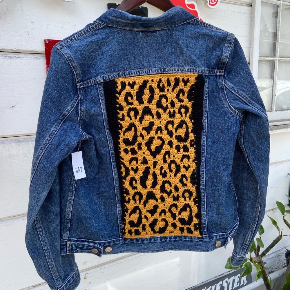 🐆 Leopard crochet mosaic jacket 🐆